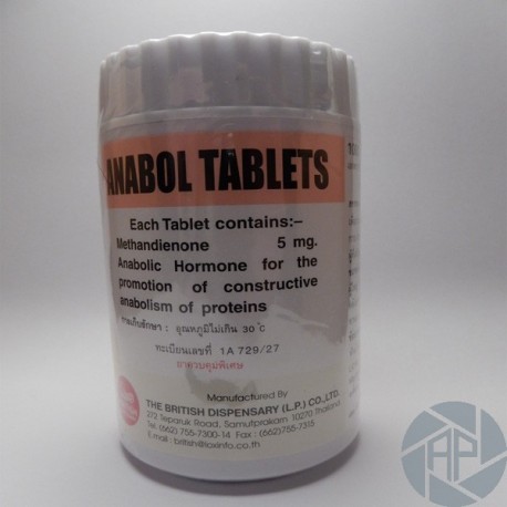Anabol Tablets British Dispensary (5 mg/tab) 1000 tabs